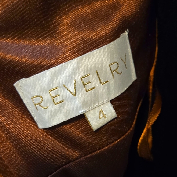 Reverly Maya Copper Satin Dress Size 4 - Picture 8 of 10